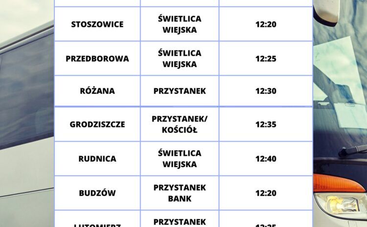  Rozkład jazd autobusów na “Piknik Seniora” (16.07.2022)